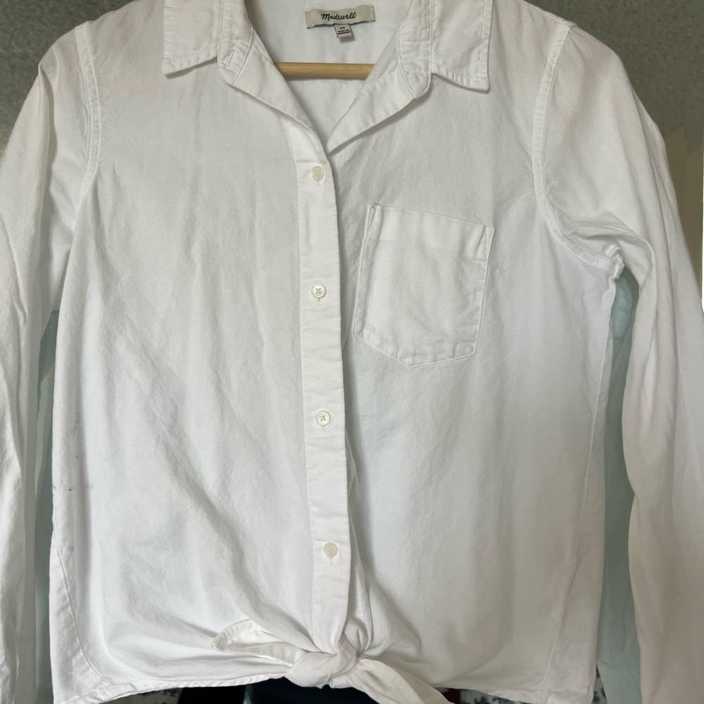 Madewell White Button-Up Shirt